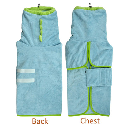 2 Counts Quick-Dry Dog Bathrobe Pet Towels Set, Adjustable Microfiber Robe with Drying Gloves, Ideal for Cold Weather and Beach Swimming #GLOBAL PICKS
