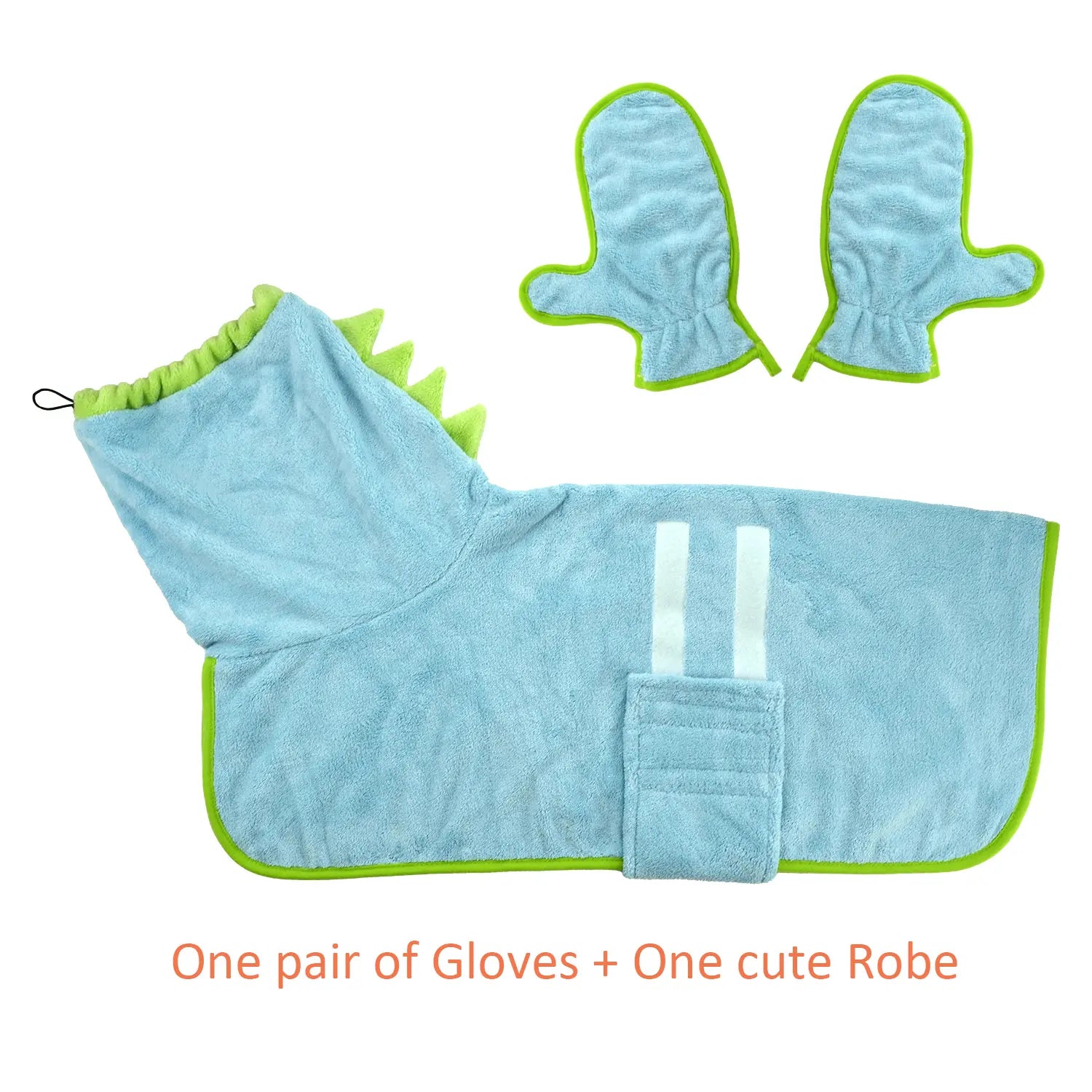 2 Counts Quick-Dry Dog Bathrobe Pet Towels Set, Adjustable Microfiber Robe with Drying Gloves, Ideal for Cold Weather and Beach Swimming #GLOBAL PICKS