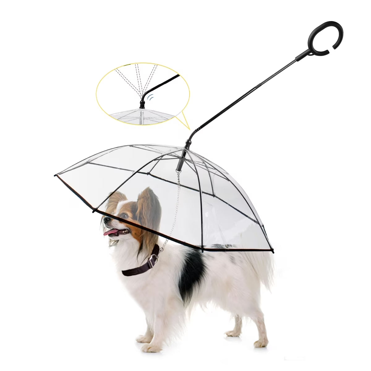 Paraguas Para Perros, Paraguas Transparente Para Mascotas, Paraguas Con Asa Flexible Para Perros Con Cuerda Para Mascotas Pequeñas