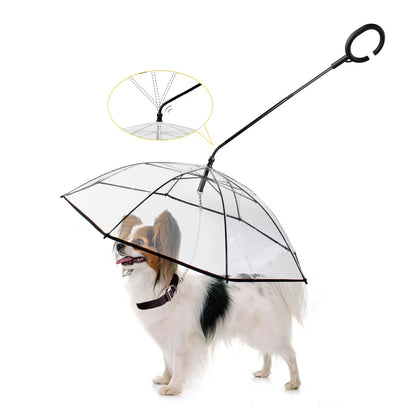 Paraguas Para Perros, Paraguas Transparente Para Mascotas, Paraguas Con Asa Flexible Para Perros Con Cuerda Para Mascotas Pequeñas