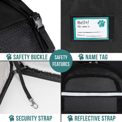 Pet Backpack Carrier for Dog Cat, Expandable Cat Carrier Backpack for Travel Hiking, Airline Approved Cat Backpacks for Small Medium Dog Puppy Large Cat, Extended Dog Cat Carrier, Black