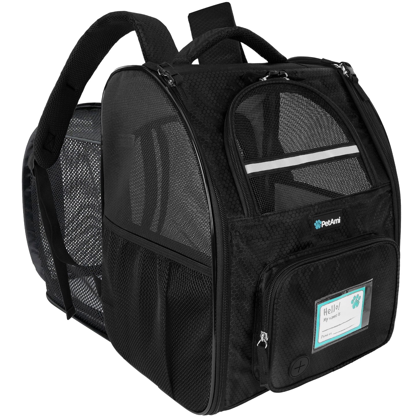 Pet Backpack Carrier for Dog Cat, Expandable Cat Carrier Backpack for Travel Hiking, Airline Approved Cat Backpacks for Small Medium Dog Puppy Large Cat, Extended Dog Cat Carrier, Black